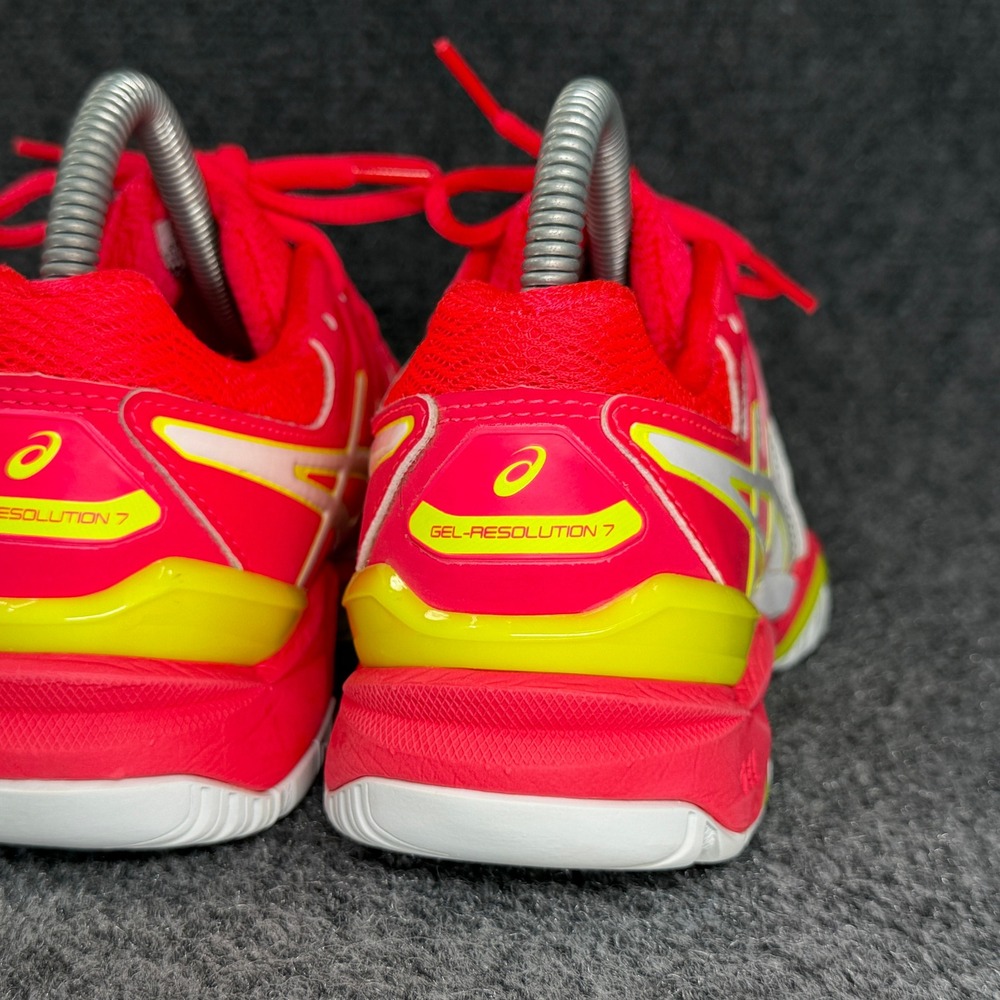 Asics Gel-Resolution 7 Tennis Shoes Womens 5.5 White Red Yellow Athletic Sneaker - Picture 6 of 14